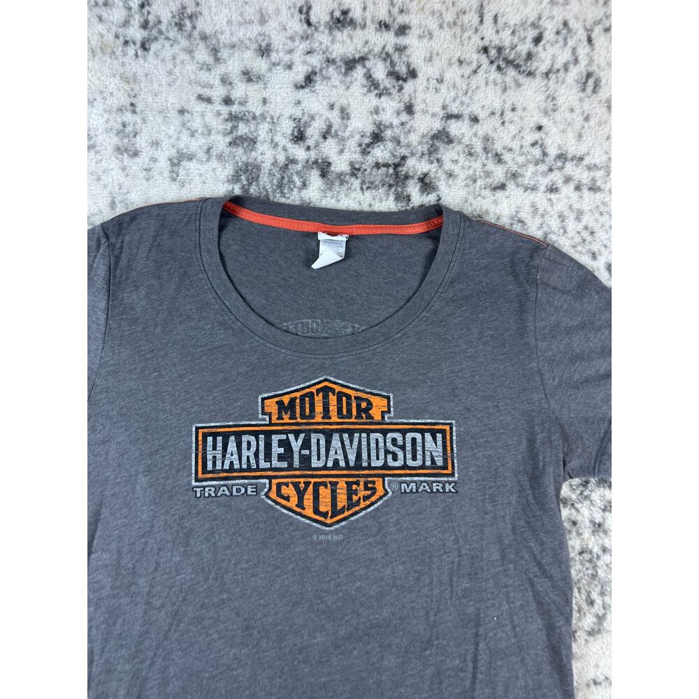 Harley Davidson T-Shirt Womens XL Gray Bigfoot Sasquatch Cranbrook BC Biker Tee - Picture 3 of 7